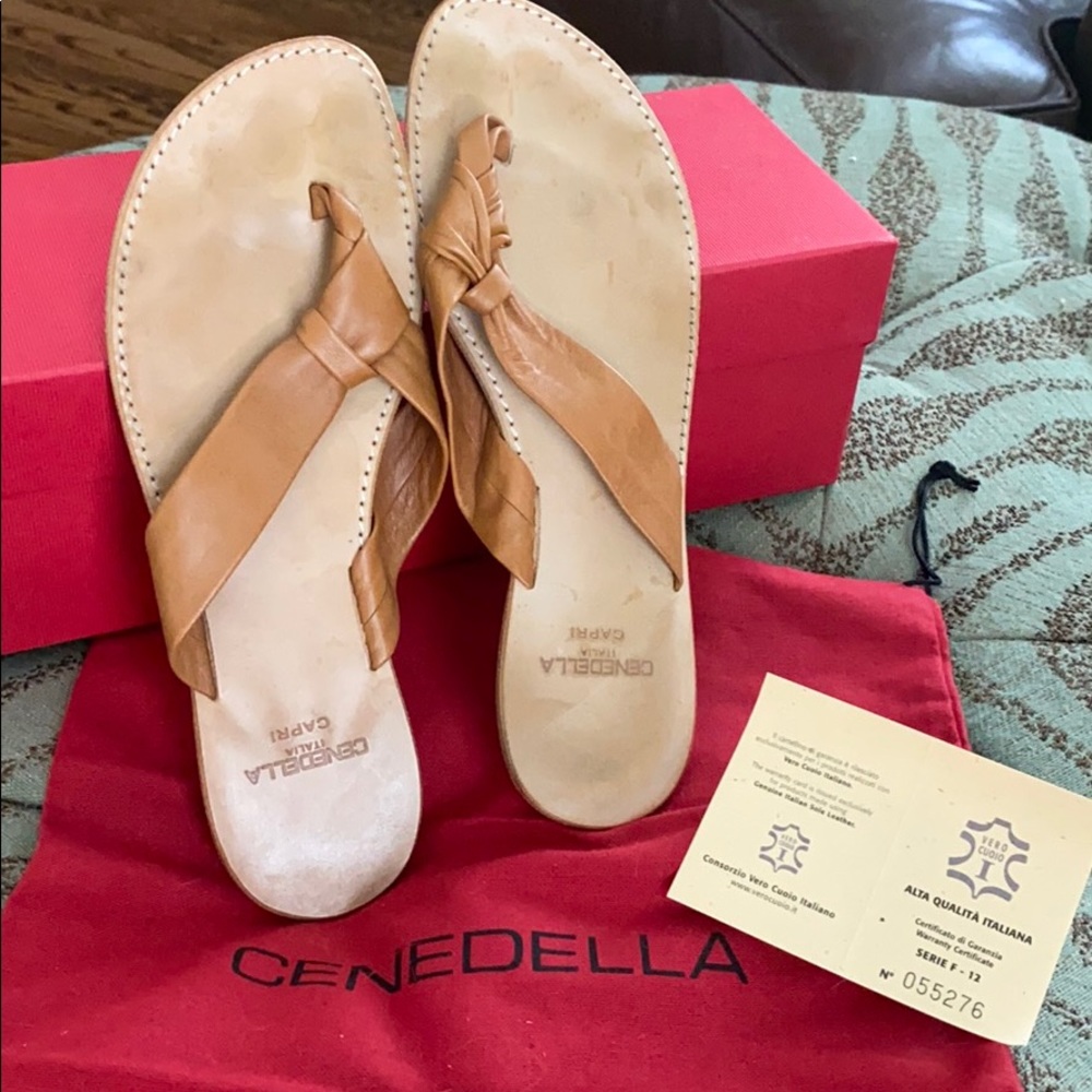 Cenedella size 9.5 Cognac thong sandal!